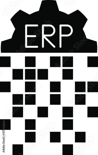 ERP system icon, vector illustration