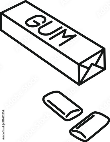 Gum icon, vector line illustration