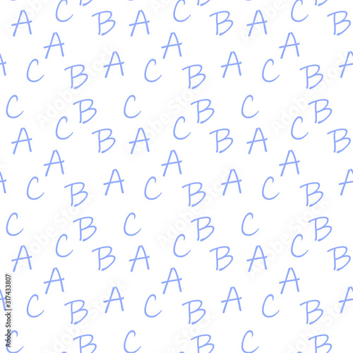 Seamless pattern with alphabet letters.Gift wrapping paper. Bed sheets and interior. School and learning theme.