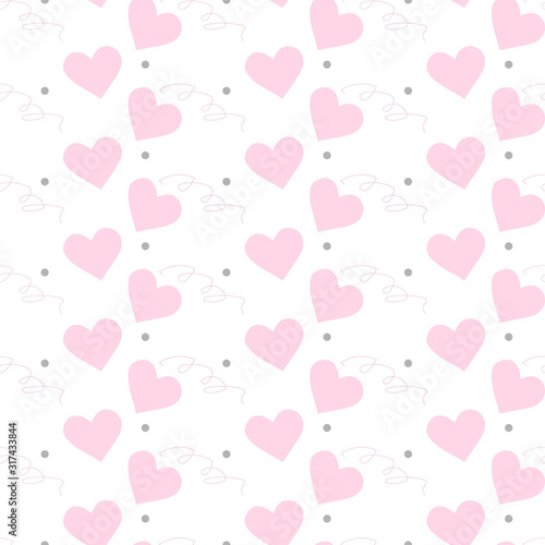 Cute hearts seamless vector pattern. Valentine's Day.Design template for wallpaper,fabric,wrapping,textile