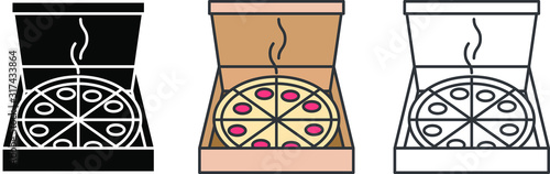 Pizza box icon, vector illustration