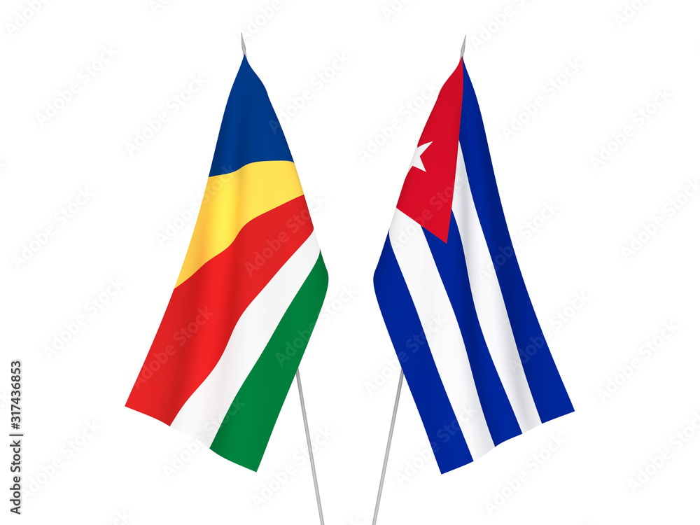 Cuba and Seychelles flags