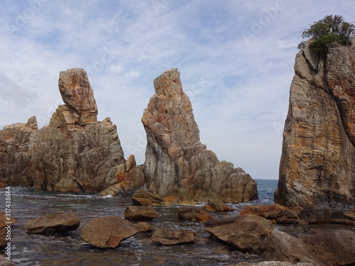 Geology rocks in Wakayama, Japan