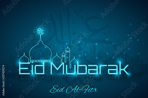 Ramadan Kareem greeting islamic design symbol crescent calligraphy, template for menu, invitation, poster, banner, card for the celebration of Muslim community festival. Vector illustration.