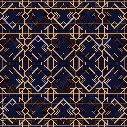 Art deco seamless pattern. Linear geometric art of the 20s in retro style. Vector illustration