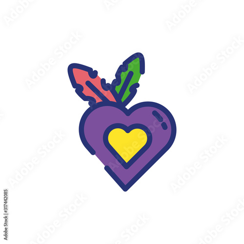 Isolated mardi gras heart vector design