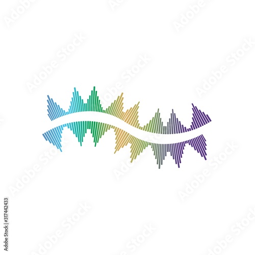 Sound wave logo template vector icons