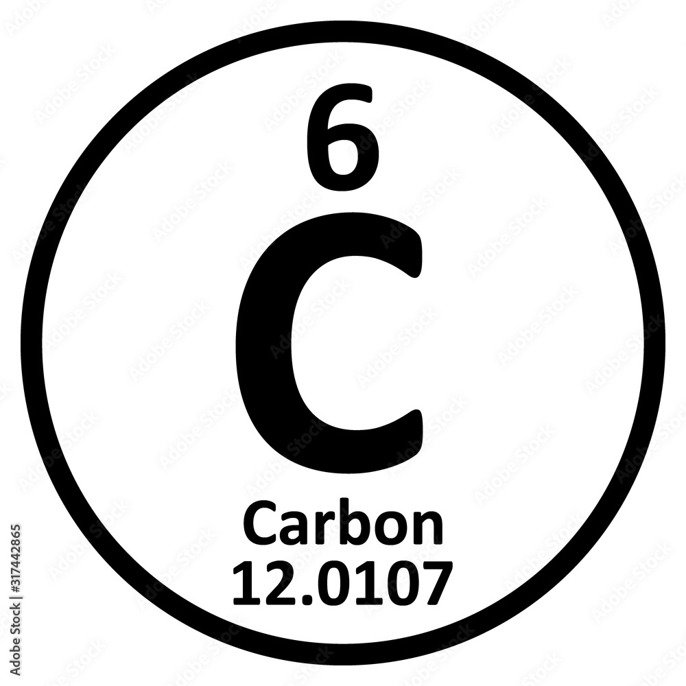 Periodic table element carbon icon. Periodic table element carbon icon.