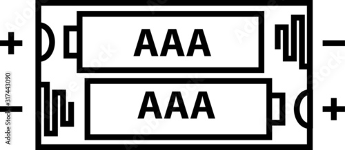 AAA battery icon, vector illustration