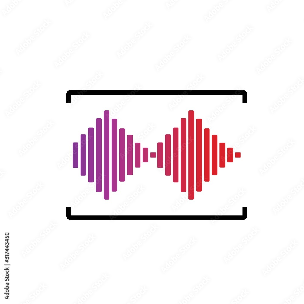 Obraz premium Sound wave logo template vector icons