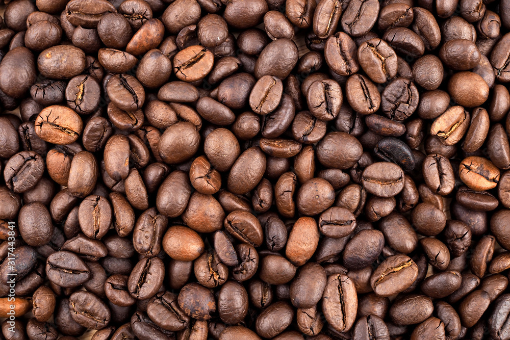 Roasted coffee beans texture used as a background Roasted coffee beans texture used as a background