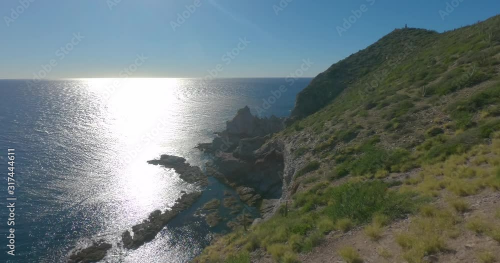Ocean time lapse in the bay in San Carlos Mexico Mirador Escénico. The ocean is smooth and the tiny waves ripple against the shoreline. Ocean time lapse in the bay in San Carlos Mexico Mirador Escénico. The ocean is smooth and the tiny waves ripple against the shoreline.