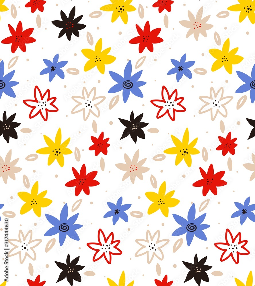 Spring flowers. Abstract Hand Drawn Floral Vector. Summer colorful patern with flower buds. Cute background. Hand Drawn textures. Trendy Graphic. Cartoon style, hand drawn childish print design. Spring flowers. Abstract Hand Drawn Floral Vector. Summer colorful patern with flower buds. Cute background. Hand Drawn textures. Trendy Graphic. Cartoon style, hand drawn childish print design.