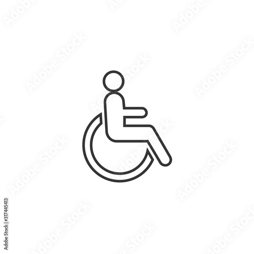 disabled wheelchair icon vector illustration for webiste and graphic design