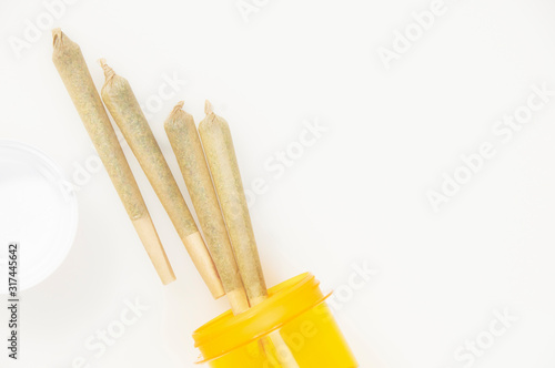 Medical Cannabis Joints on white