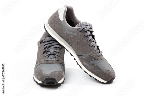 grey casual sports shoes/sneaker isolated on white background