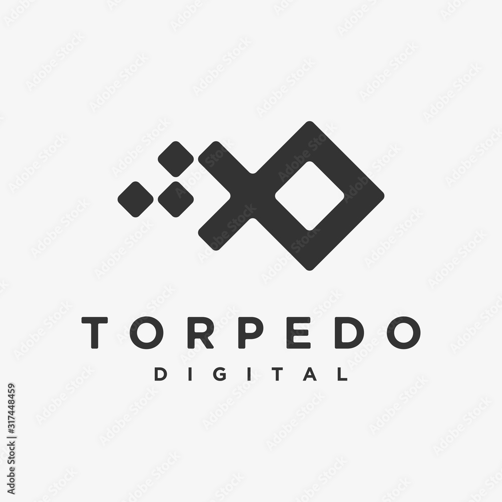 Obraz premium tornado digital logo vector, modern black and white