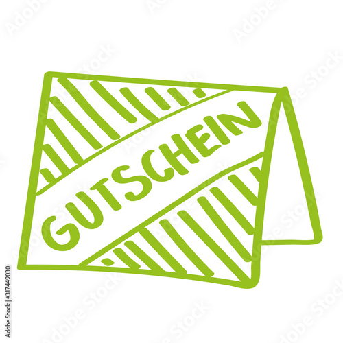 Handgezeichnete Gutschein-Karte in hellgrün