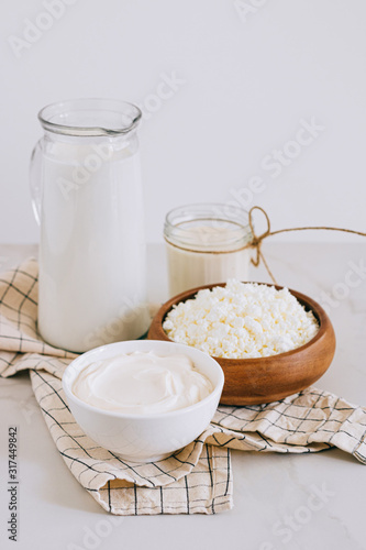 Fresh dairy products, milk, cottage cheese, sour cream, cream, farm products