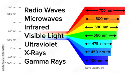 Electromagnetic Spectrum Information Gamma Rays Scheme Vector
