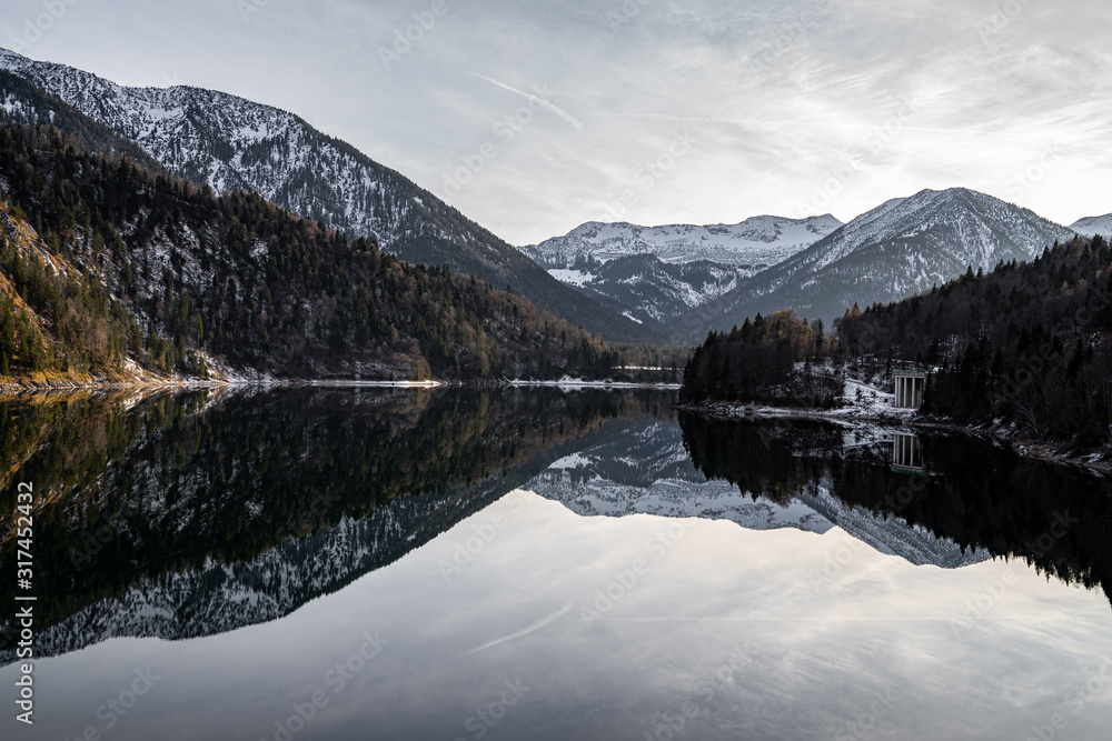 Reflections at lake Sylvenstein