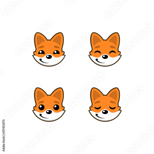 Fox head logo bundle. fox head vector template