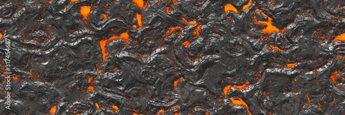 3d illustration. Volcano- background magma. Abstract terrain