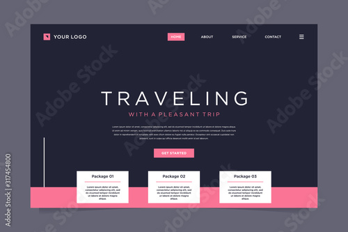 simple travel landing page design