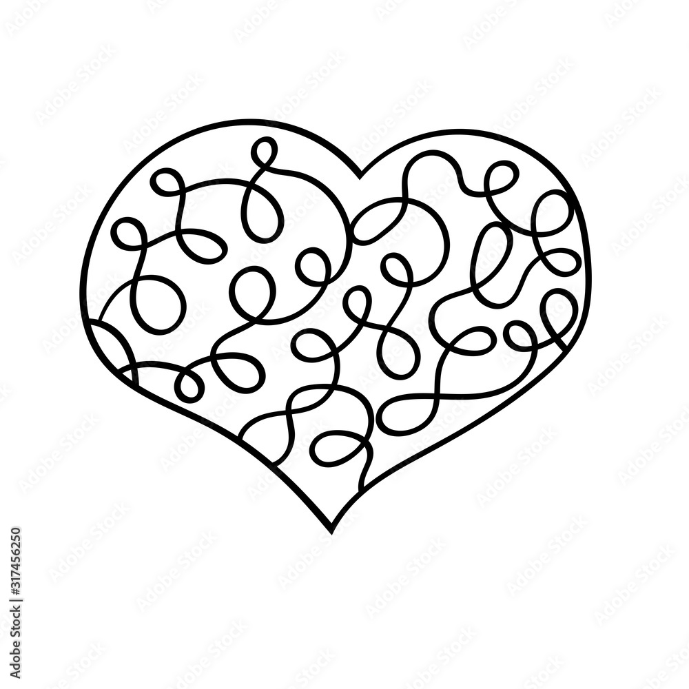 Hand drawn doodle heart.Isolated vector object on white background.Valentine`s Day symbol for gingerbread,wedding postcard, textile, banner. Hand drawn doodle heart.Isolated vector object on white background.Valentine`s Day symbol for gingerbread,wedding postcard, textile, banner.