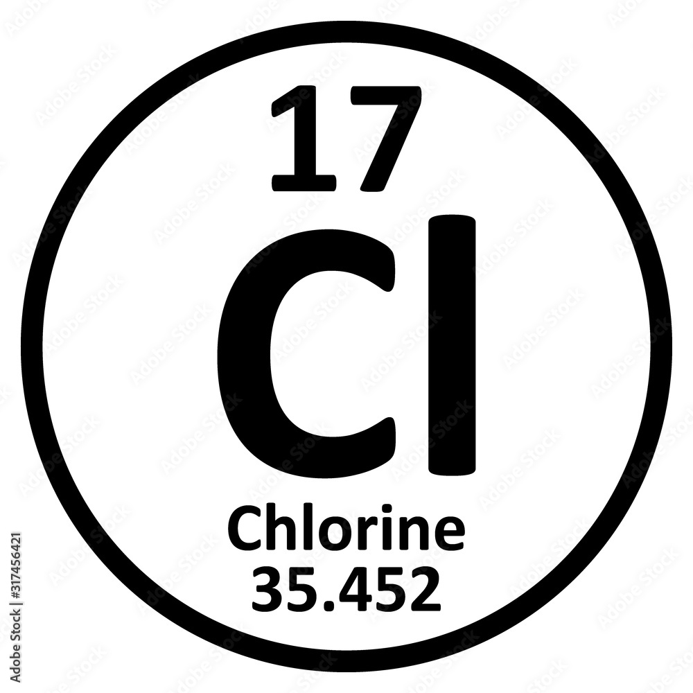 Periodic table element chlorine icon. Periodic table element chlorine icon.