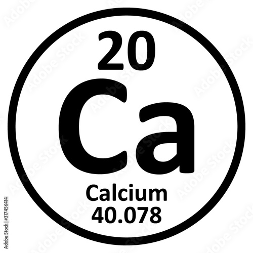 Periodic table element calcium icon.
