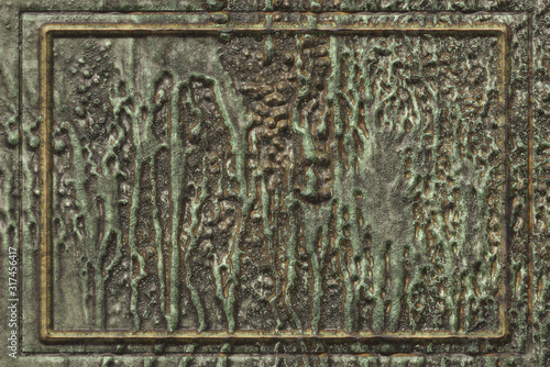 3D vintage metal work- antique metal. Corrosion background- pattern abstract