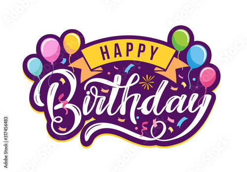 Photography Happy birthday to you - cute hand drawn doodle lettering postcard banner art