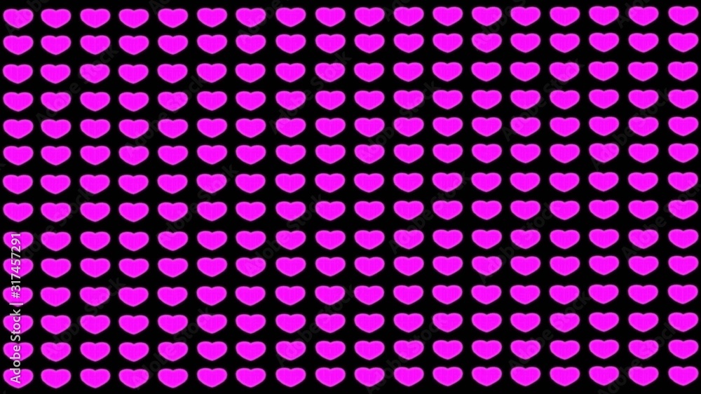 Pink hearts on a black background. Background for the design of holiday cards and posters. Pink hearts on a black background. Background for the design of holiday cards and posters.