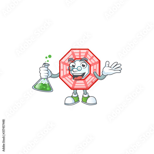 Smart Professor chinese square feng sui cartoon character with glass tube