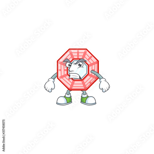 cartoon character of chinese square feng sui with angry face