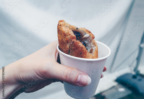 freshly made Korean Sweet Pancake -Hodduk Hotteok