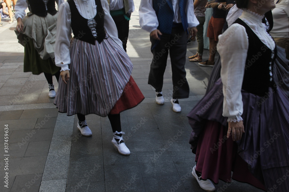 Basque dance in a street folk festival