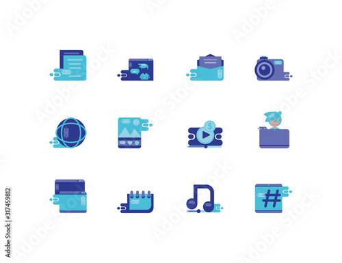Isolated social media icon set vector design