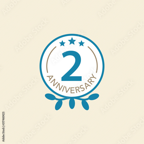 2 years anniversary logo design template
