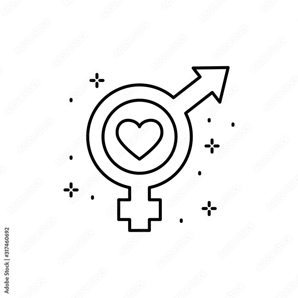 Woman, man, heart icon. Simple line, outline vector of love icons for ui and ux, website or mobile application Woman, man, heart icon. Simple line, outline vector of love icons for ui and ux, website or mobile application