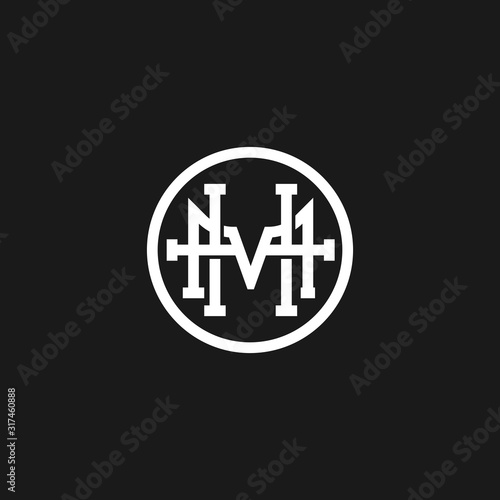 monogram HM vector logo in a modern line style