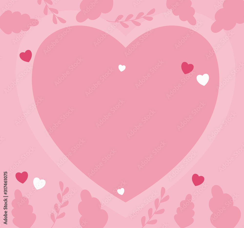Love pink heart vector design