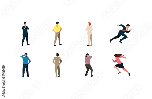 Businesspeople avatars set vector design