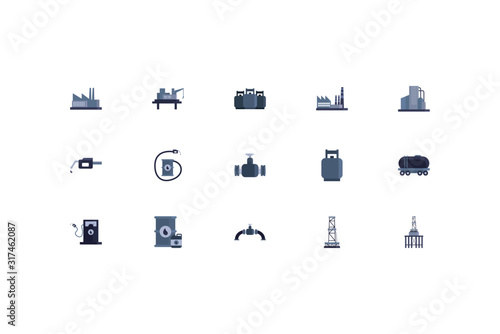 Isolated oil industry icon set vector design