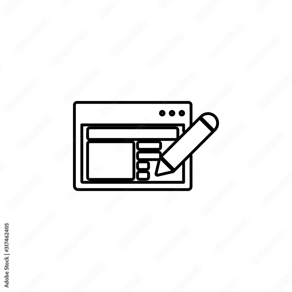 Web design icon. Element of seo and development icon with name for mobile concept and web apps. Detailed Web design icon can be used for web and mobile on white background Web design icon. Element of seo and development icon with name for mobile concept and web apps. Detailed Web design icon can be used for web and mobile on white background