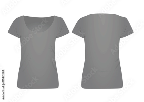 Grey women t shirt. vector illustration