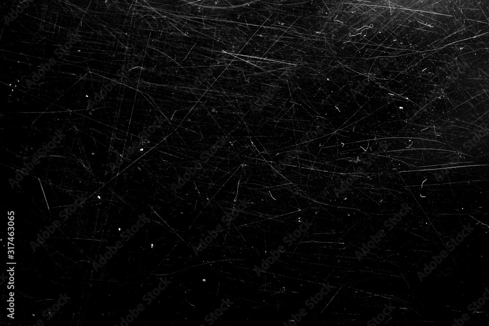 white scratches with scuffs isolated on black - obrazy, fototapety, plakaty 
