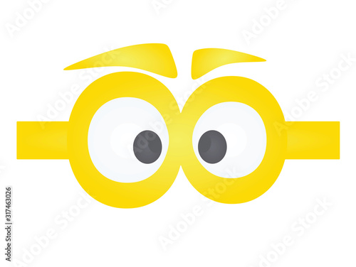 Funny yellow eye mask. vector illustration