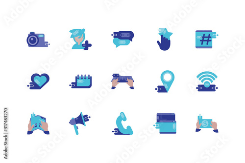 Isolated social media icon set vector design
